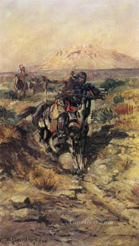 アメリカインディアン Painting - 偵察隊 1898年 チャールズ・マリオン・ラッセル アメリカ・インディアン